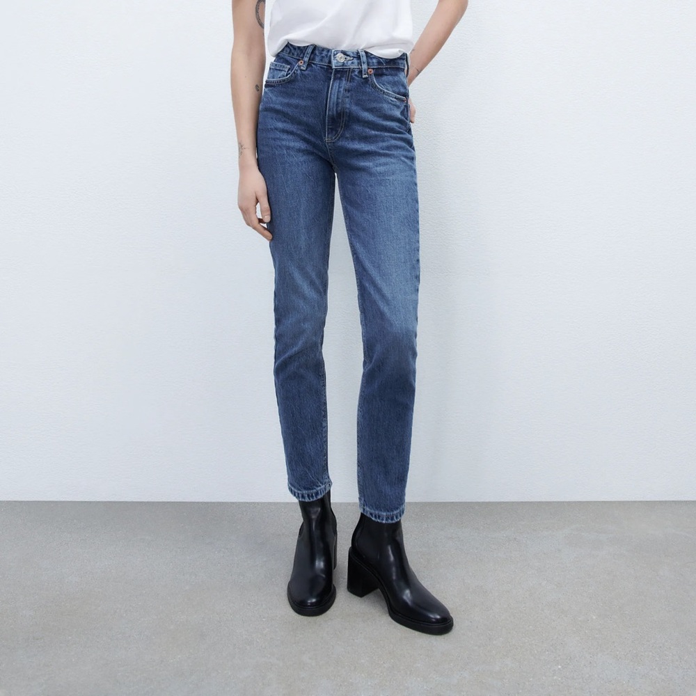 Zara high rise ankle length jeans